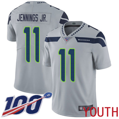 Seattle Seahawks Limited Grey Youth Gary Jennings Jr. Alternate Jersey NFL Football #11 100th Season Vapor Untouchable->women nfl jersey->Women Jersey